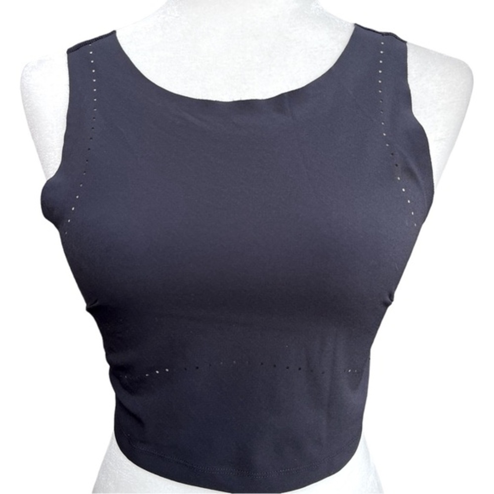Nike activewear crop top black with perforation cut outs, size S